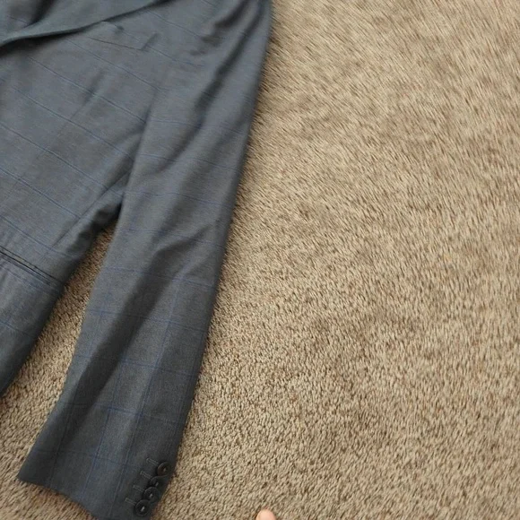 Boggi Blazer Men's 46R Gray Plaid Slim Fit‎ Italian Wool Windowpane